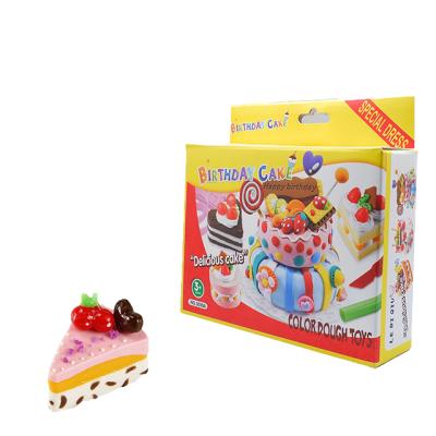 China Diy Soft Clay Fruits and Vegetables Toys Smile Birthday Cake Making Doll Kitchen Toys Play Dough Cooking Set for sale