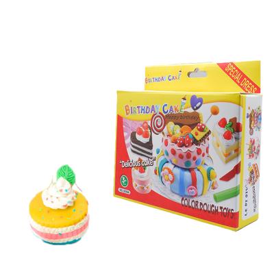 China Diy Clay Food Toys Birthday Cake Soft Clay Maker Smile Miniature Cooking Set Play Dough Kids Play Cooking Games for sale