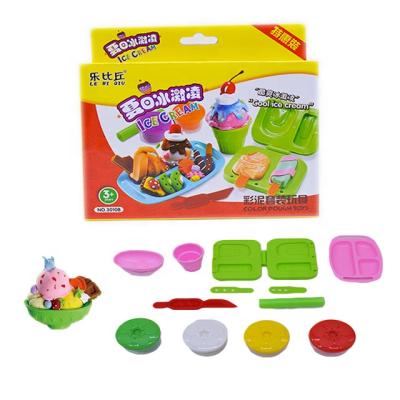 China Diy Clay Kitchen Toy Soft Kid's Set Plasticine Educational Play Tools Modeling Clay Playdough ICE CREAM SET for sale