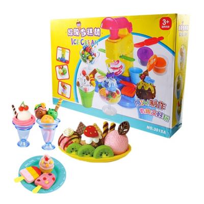 China Diy Clay Play Dough Soft Icecream Maker Set Play Dough Toys Modeling Clay Supplier for sale