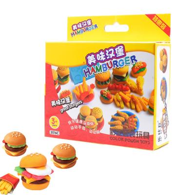 China Diy Clay Playdough Learning Toy Soft Hamburger DIY Making Setscience Project Kit Mud Playdough Baby Educational Toys for sale