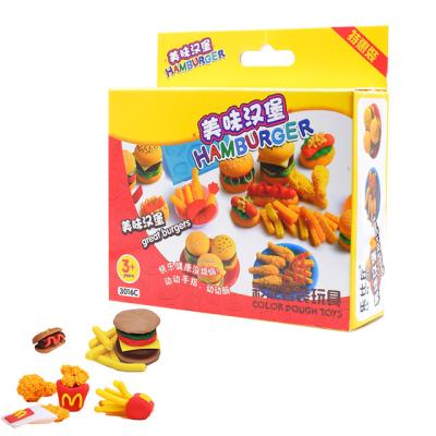 China Diy Clay Kitchen Toy Soft Mud Kit Hamburger DIY Making Polymer Clay Set Playdough Clay Set Toy for sale