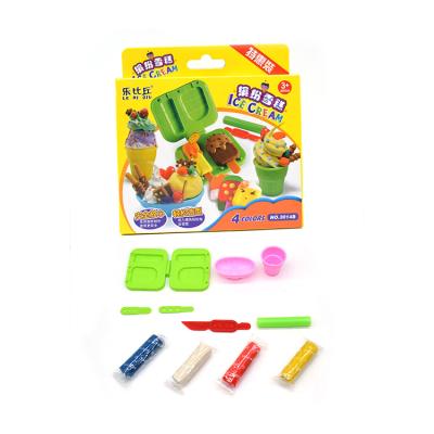 China Diy Clay Kitchen Toys Soft Ice Cream Making Machine Playdough Set Modeling Clay Tools Educational Toys For Kid for sale