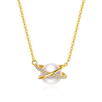 China YINSAKI Original 925 Sterling Silver 18K Shell Pearl Necklace 14K 22K 24K Romantic Gold Plated Jewelry for sale