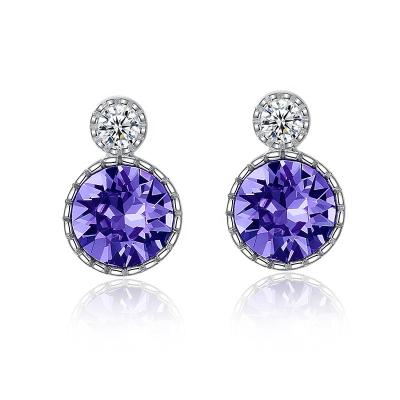 China FASHION Trendy 18K Gold Plated YINSAKI 925 Sterling Silver Crystal Gemstone Stud Earrings 14K Solid Gold Earring for sale