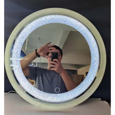 China TOP QUALITY luxury home decor minimalist LED mirrors with USB charging sliver modern heart mirror led mirror light espejos for sale