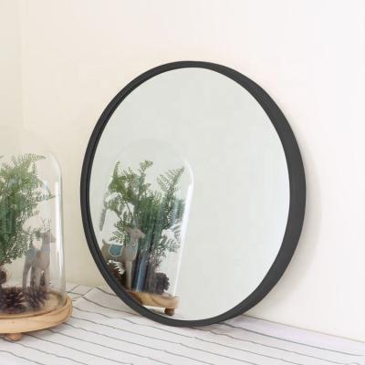 China Minimalist Home Decor Wall Hanging Round Plastic Black Mirror Decorative Mirror Classic Wall Circle Decorative Gold Wall Espelho for sale