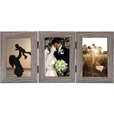 China Customizable Mordern Collage 3-Opening Photo Frame Set Hinged Picture Frame On Marco Para Desktop Fotos for sale