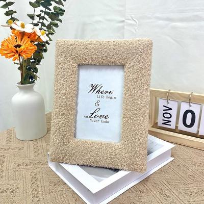 China Cute Keepsake Teddy Velvet Photo Frame As Gift MDF 6x8 Photo Frame With Velvet Cover Black Velvet Backing Photo Frame Gift for sale