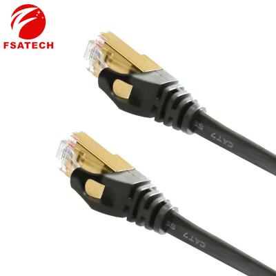 China Sstp Lan Flat Patch Cord Network Cable Cat7 Ethernet Cable Shield Flat for sale