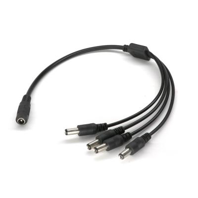 China FASTECH 1 to 4 cctv dc power splitter adapter cable for cctv camera 5.5x2.1mm 1 support custom control 4 male female for sale