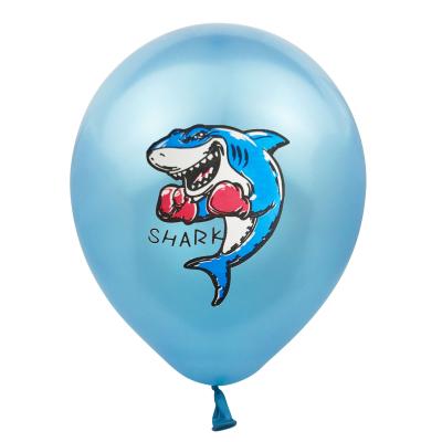 China Latex Amazon 43 Color Shark Latex Glitter Balloons Ocean Theme Baby Birthday Party Decoration Supplies for sale