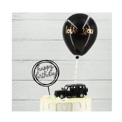 China Creative 5 Inch Latex Inflatable Birthday Cake Wedding Decoration Balloon Wholesale Black Latex Cake Decoration Kids Balloon Diy for sale