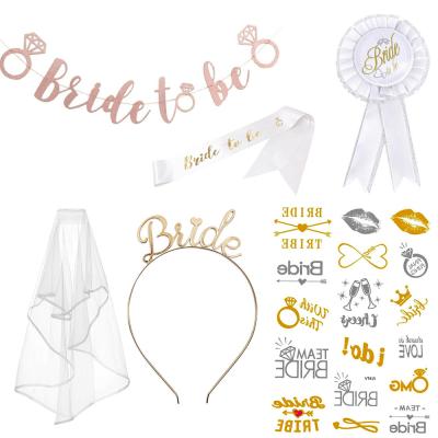 China Polyester European And American Supplies Bachelor Party Veil Set Bachelor Party Bridal Decoration Supplies Bachelor Party Props for sale