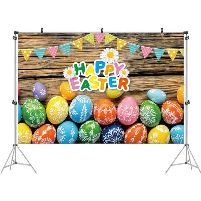 China Vinyl Easter Theme Background Cloth Party Decoration Supplies Easter Banner Stage Decoration Background Cloth for sale