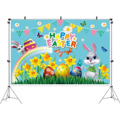 China Vinyl Factory Supply Easter Theme Banner Party Decoration Supplies Holiday Stage Decoration Background Cloth for sale