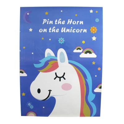 China Reusable Paper Pin The Horn On The Unicorn Poster Kids Birthday Party Supplies Sticker Unicorn Theme Party Game Supplies for sale