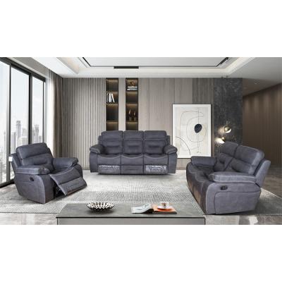 China American Style Luxury High Seat Massage Design Recliner Three Sectional Leather Sofa Set Back Living Room Sofas for sale