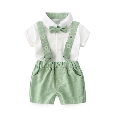 China Casual Baby Clothing Boys Infant Clothes Sets Summer Wedding Newborn Birthday Boy Clothes 1 Year Old Baby Boy Outfits Tops+shorts for sale