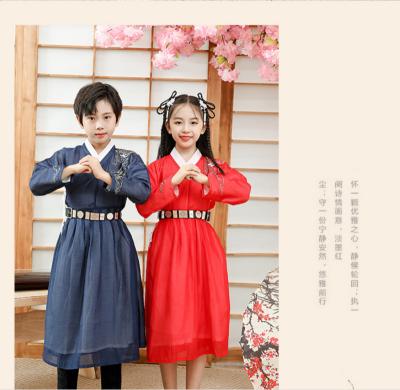 China Wholesale Children's Performance Hanfu Clothing Boy And Girl And Girl Clothes Hanfu Traditional Chinese Embroidery Soft for sale