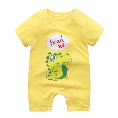 China 2022 Summer New Girls Cotton Romper Baby Sleeve Rompers Pure Korean Pattern Skin-friendly Cartoon Short Jumpsuit Babies Boys for sale