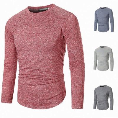 China Male Casual T Shirt Tops Mens Anti Shrink Long Sleeve Men's Basic Tees Top for sale