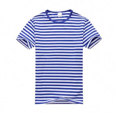 China Wholesale Anti-Shrink Stripe Casual Short Horizontal T-shirt Mens Custom Summer Sleeve Striped T-Shirts for sale