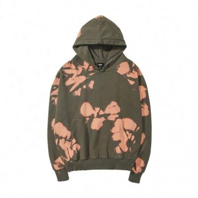 China Anti-pilling Bleach Dye Hoodies With Dropped Shoulder Washed Out Unisex Hoodies for sale