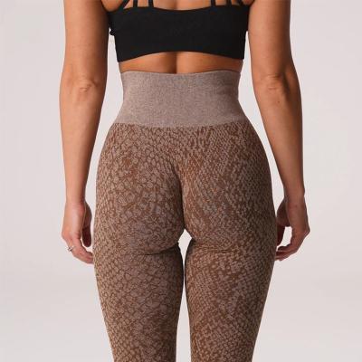 China Large Size Thickened Wicking Women Fitness Pants Sports High Yoga Beast Snake Printing Breathable Yoga Clothes Elastic Moisture Pants for sale