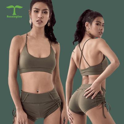 China Beautiful Cross Back Shockproof And Breathable No Steel Ring Sports Suit Gym Suits For Women Active Wear for sale