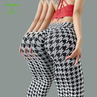 China Breathable Sports Fitness Women Yoga Fishing Butt Lift Swallow Hoop 7/8 Length Srunch Yoga Gaiters Butt Yoga Lift Pants for sale