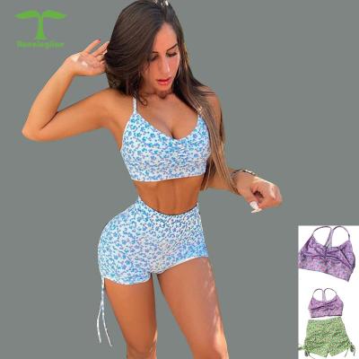 China New style neon breathable yoga shorts butt crack! crack! the set ropa deportiva de mujer yoga fitness sports exercise wear floral print for sale