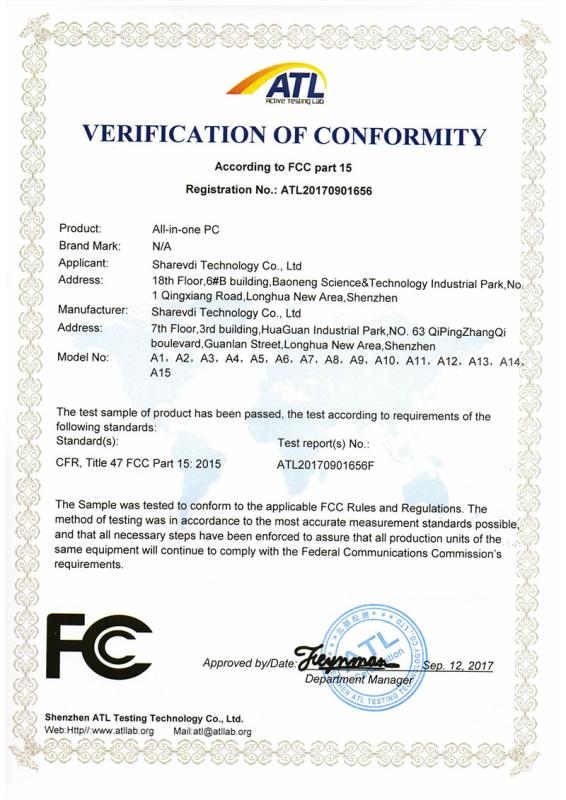 FCC - Shenzhen Sharevdi Technology Company Limited