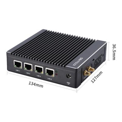 China 4LAN Compact Small Size Fanless Firewall Fanless Firewall Version 2.5 Pfsense Version 2.5 3G 4G PC Mini Computer 13.4*12.6*3.4CM for sale