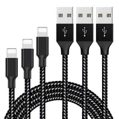 China For iPhone iPhone Charger Lighting 6FT USB Cable Nylon Braided Data Sync Transfer Charging Charging Cord Compatible With iPhone 13 for sale