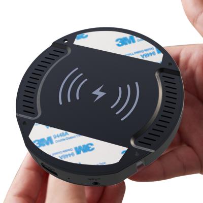 China Mobile Phone 30mm Furniture Wireless Charger Bottom Radio Charging Through Table For Restaurant Table Built In Invisible Qi Charger for sale