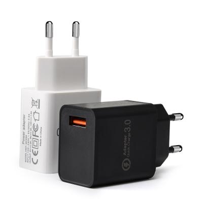 China QC3.0 EU USA UK 18W QC3.0 Wall Charger For Mobile Phone USB Palladium Travel Power Adapter Quick Charging QC 3.0 for sale