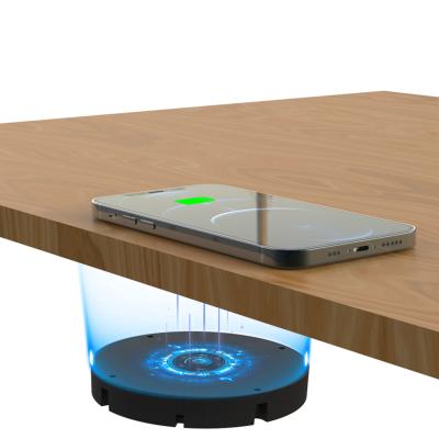 China Qi Under Table Charger Furniture 10mm Wireless Bottom Embedded Radio Charging Without Drilling for sale