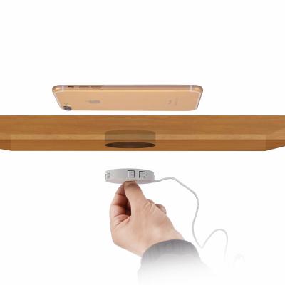 China 2021 Qi Phone Accessories Invisible Desk Hidden Wireless Charger For Furniture Under Table Qi Bottom Included Filling for sale