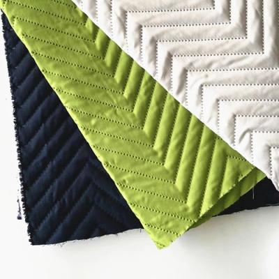 China Waterproof 3 Layers Embossed Water Resistant Pongee Quilted Cover 100% Polyester Ultrasonic Quilting Fabric for sale