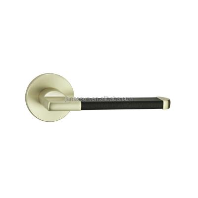 China Modern Zinc 541J187 Leather MGS-Black Plate Home Aluminum Door Handle Residential Universal Door Handle for sale