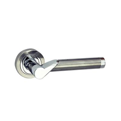 China 5212C033 CP/SN Manufacturer Wholesale Silver White Modern Round Rosette Bedroom Door Lock Handles for sale