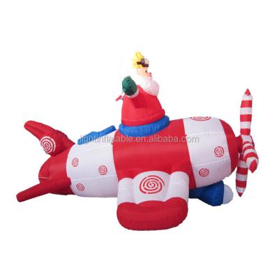 China Inflatable Santa Claus In Airplane Holiday Decoration OEM For Xmas Holiday Christmas Club for sale