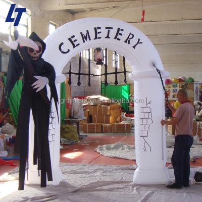 China Holiday Hot-selling Outdoor Inflatable Cloud Arch For Halloween Decoration With LED Lights for sale