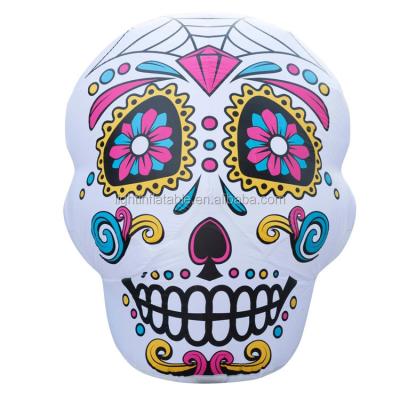 China Christmas holiday Hot-selling Outdoor Inflatable Skull For Halloween Decoration With LED Lights for sale