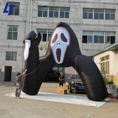 China PVC coated Oxford cloth Halloween decoration inflatable evel knievel scream gate for advertising for sale