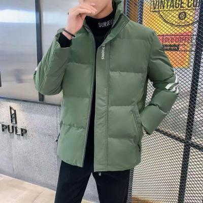 China QUICK DRY Mens Stand Collar Windproof Adjustable Warm Imitation Silk Cotton Washable Outerwear Poly Clothes Coat Jacket for sale