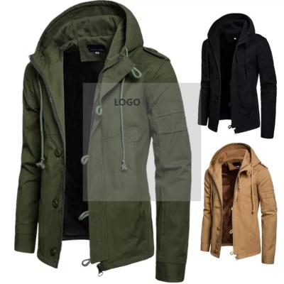 China Winter Breathable Mens Windproof Coat Cotton Padded Hooded Down Coat Casual Tactical Army Jacket Outwear for sale