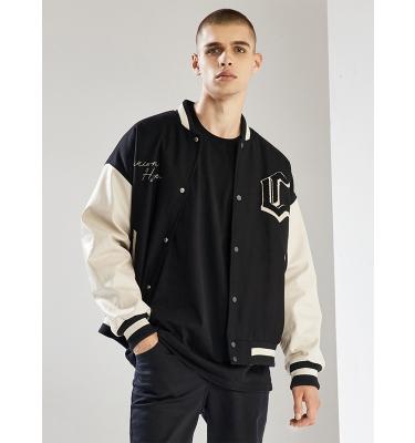 China Viable Men Wholesale High Quality Wool Letterman Colleges Jackets Leather Sleeves Baseball Jackets Hombre Ropa Abrigos for sale