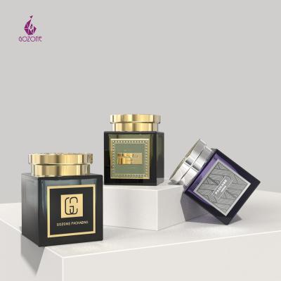 China Cosmetic Hot Sale Arabian Oud Saffron Bakhoor Jar Luxury Glass Packaging for sale